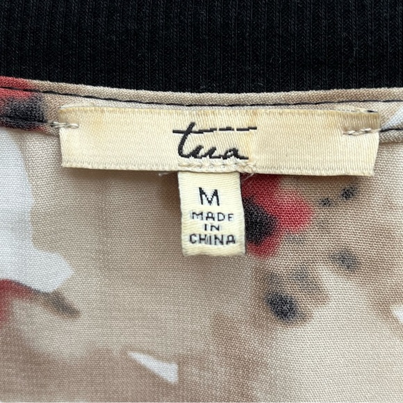 M Medium Tua Sheer Off White Floral Light Bomber Jacket Activewear Casual Indie - Picture 4 of 4